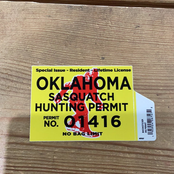 Oklahoma Sasquatch Hunting Permit Sricker