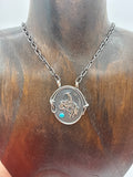 18" Buckin Horse Necklace with Turquoise by Adrienne Gordon, Navajo