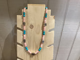Pink Conch Shell with Turquoise 23 inches Long