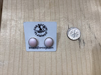 Pink Conch Oval Post Earrings Jewelry