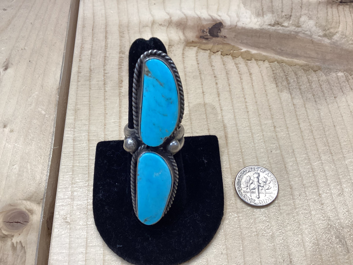 Size 8.5 Kingman Turquoise Ring by Boyd Ashley Jewelry Ben Johnson