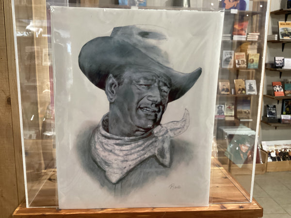 John Wayne Black and White Print Poster