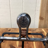 By Tracie Morrison.    Las Cruces Style.  Checks with relief engraved steel and sterling concho.