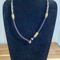 Necklace cross raw hide