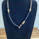 Necklace cross raw hide