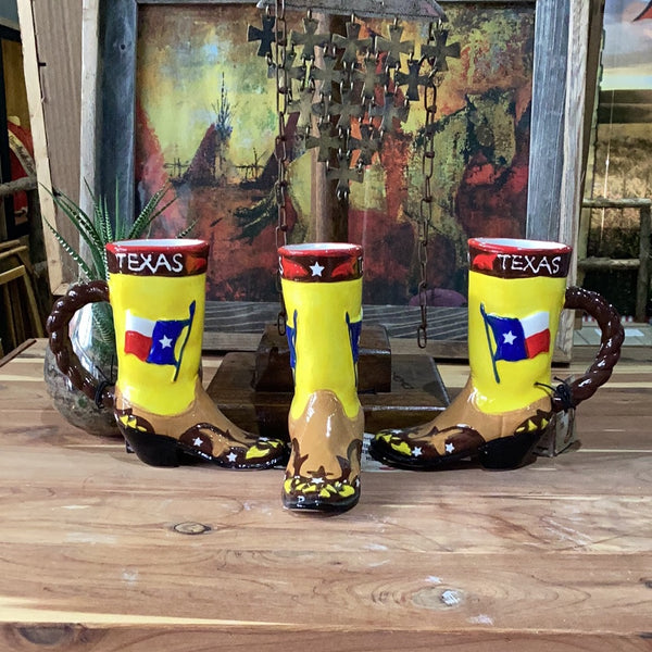 Vintage Cowboy Boot Mug (Small Texas Flag Mug)