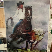 Ben Johnson Roping Color Print by Roe