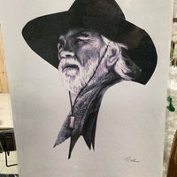 Tom Lee Jones Black & White Print by Roe