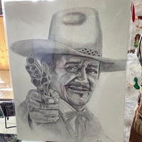 John Wayne The Shootist Black & White Print