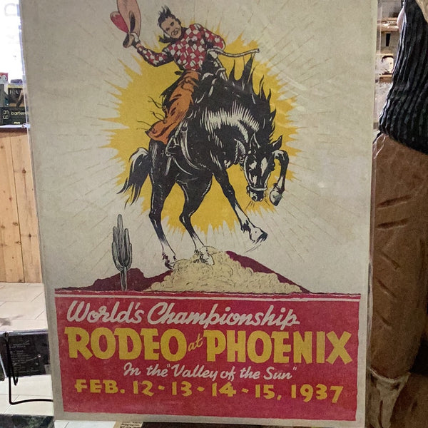 World’s Championship Rodeo at Phoenix 1937 poster