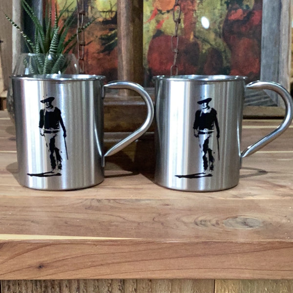 John Wayne Stainless Steel Coffee Mug – Ben Johnson Cowboy Museum