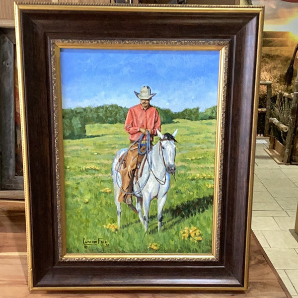 “Ready to Rope One” Original Oil Painting by Cameron Free