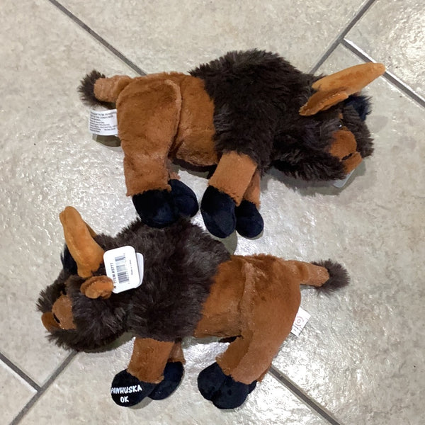 Buffalo Stuffed Animal with Pawhuska.