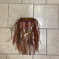 Leather and Beaded Native Belt Satchel