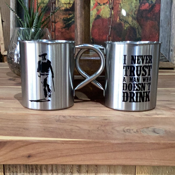 John Wayne Stainless Steel Coffee Mug – Ben Johnson Cowboy Museum